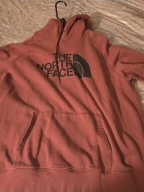The North Face Brick Red Pullover Hoodie with Black Logo